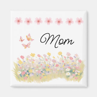 Imán de mariposa de flor silvestre personalizada