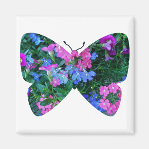 Imán de mariposa de flores mixtas