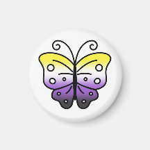 Imán de Mariposa de Orgullo No Binario