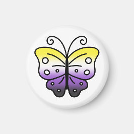 Imán de Mariposa de Orgullo No Binario