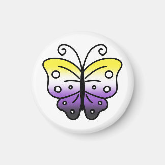 Imán de Mariposa de Orgullo No Binario