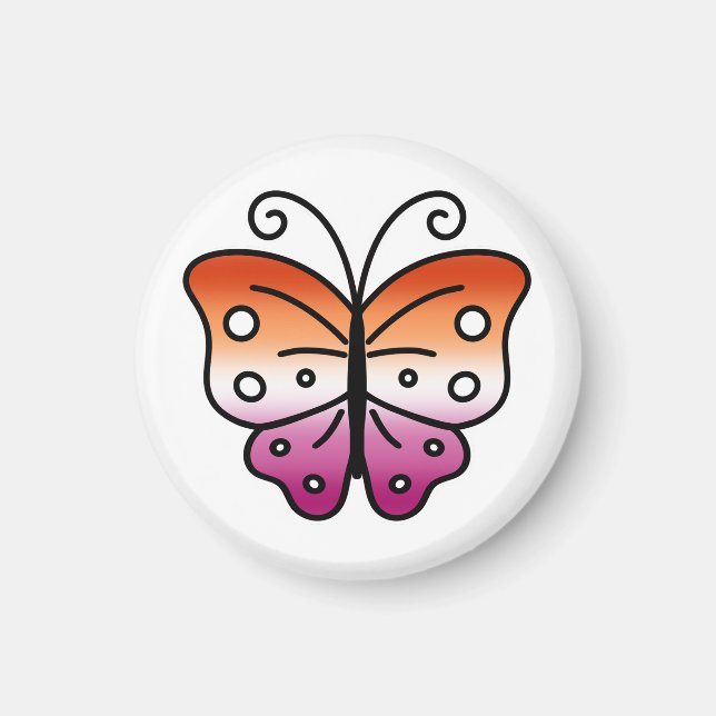 Imán de Mariposa del Orgullo Lesbiano (Frente)