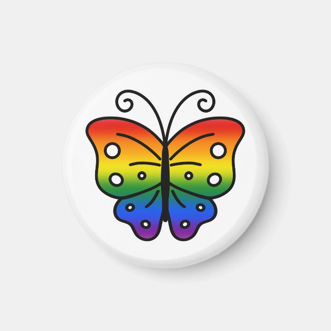 Imán de mariposa Orgullo Gay (Frente)