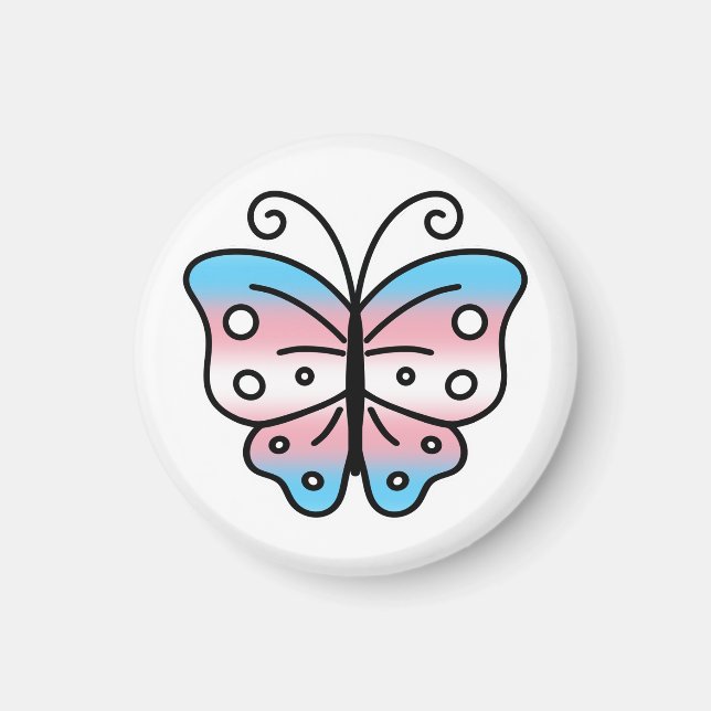 Imán de Mariposa Orgullo Transgénero (Frente)
