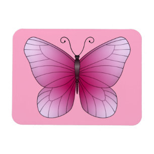 Imán de mariposa rosa