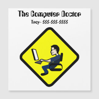 Imán de médico de computadora editable