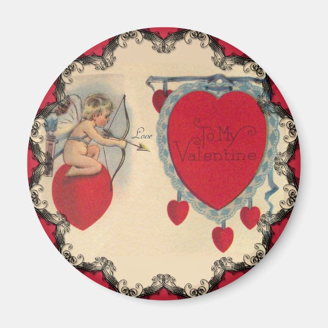Imán de mensaje de San Valentín de Cupido (Frente)