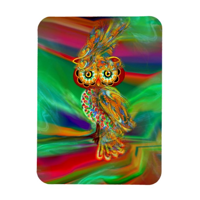 Imán de Moda Tropical Queen Owl (Vertical)
