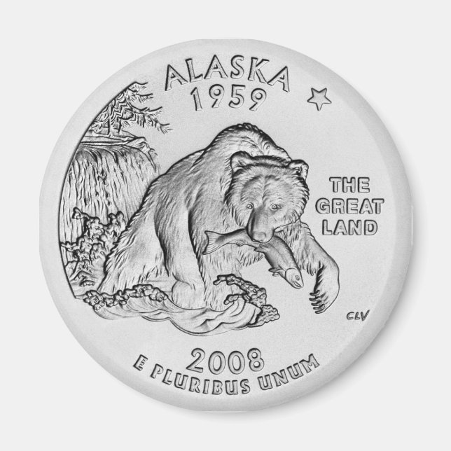 Imán de moneda de Alaska (Frente)