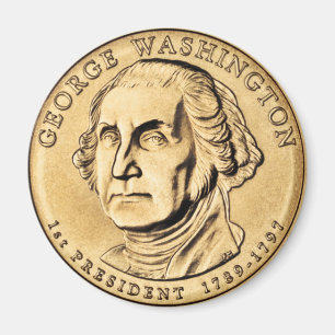 Imán de moneda presidencial de $1 de George Washin