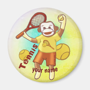 Imán de mono de calcetín de tenis