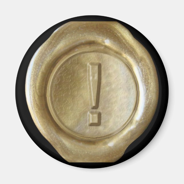 Imán de monograma de sello de cera - Oro - Estilo  (Frente)