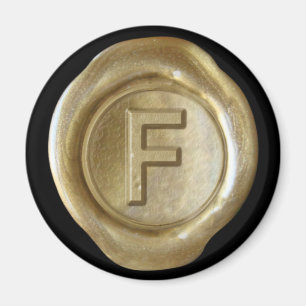 Imán de monograma de sello de cera - Oro - Estilo