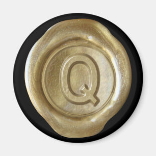 Imán de monograma de sello de cera - Oro - Estilo