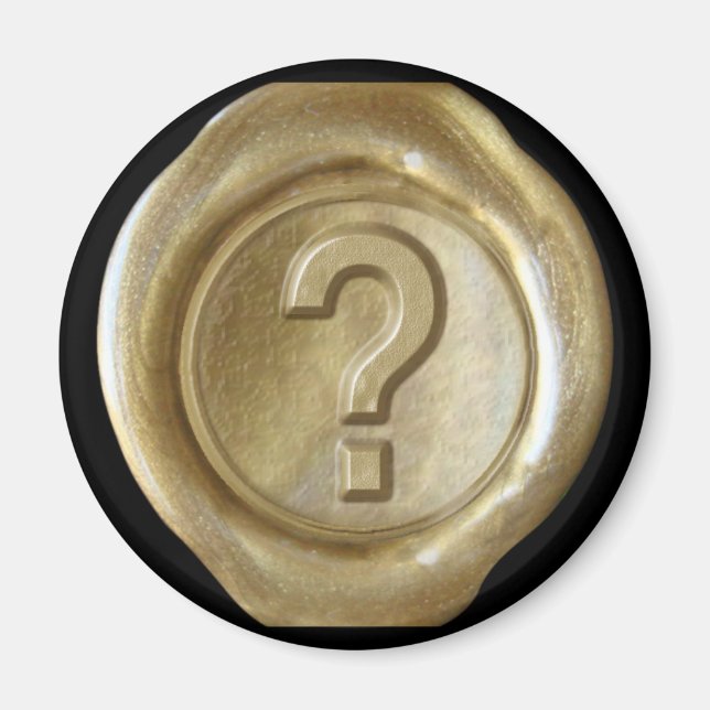 Imán de monograma de sello de cera - Oro - Estilo  (Frente)