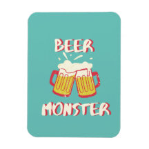 Imán de Monstruo de Cerveza con fondo de Aquamarin