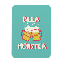 Imán de Monstruo de Cerveza con fondo de Aquamarin