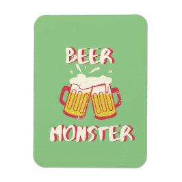 Imán de Monstruo de Cerveza con Fondo Verde