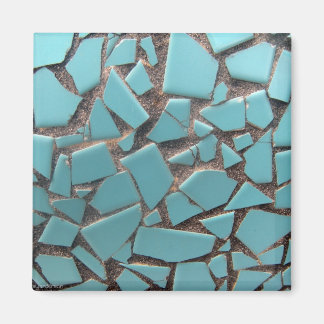 Imán de mosaico azul