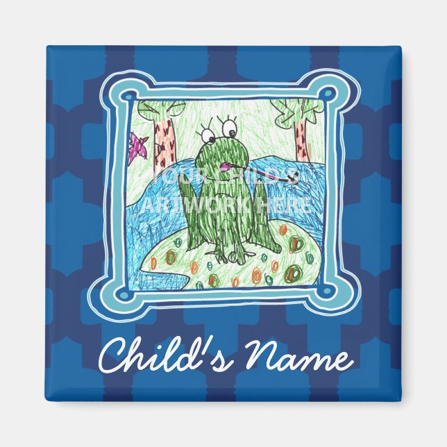 Imán de mosaico azul $3.65 (Frente)