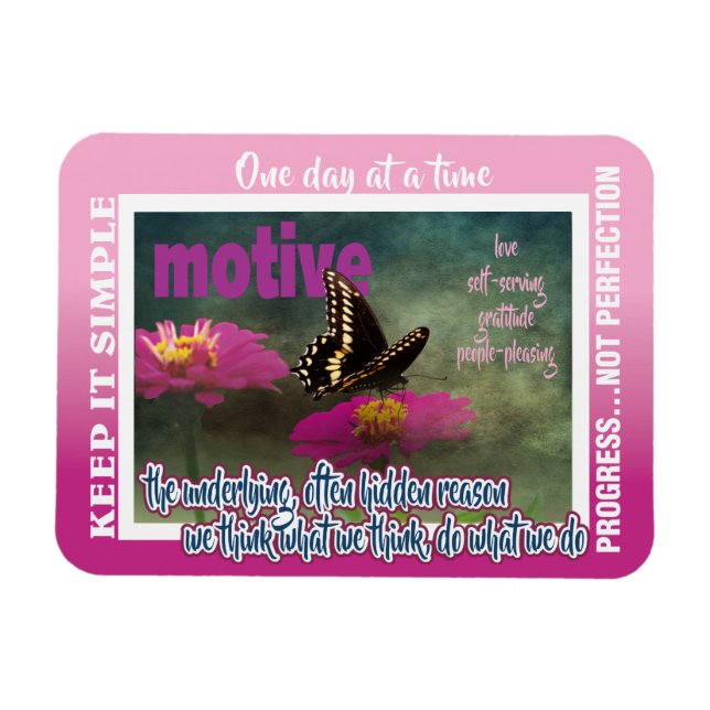 imán de motivos de 12 pasos 26 mariposas (Horizontal)