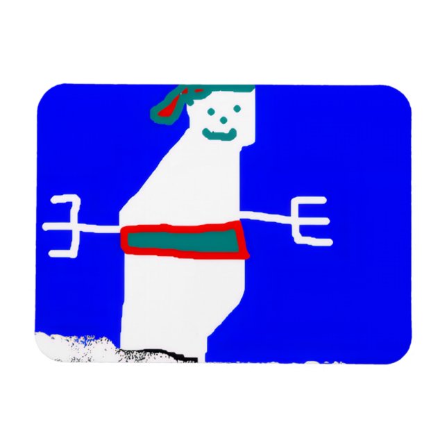 Imán de muñeco de nieve (Horizontal)