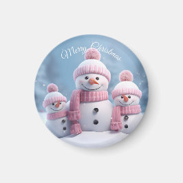 Imán de muñeco de nieve navideño adorable