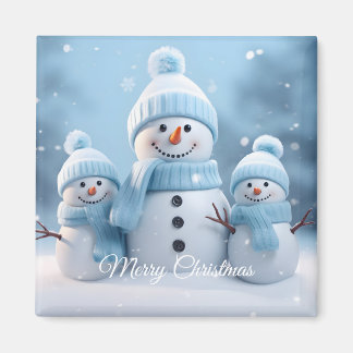 Imán de muñeco de nieve navideño adorable