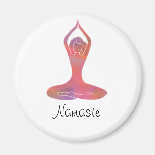 Imán de Namaste del chica de la yoga