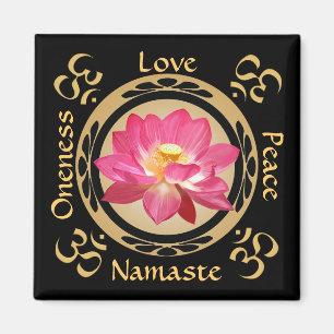 Imán de Namaste OM de la flor de Lotus