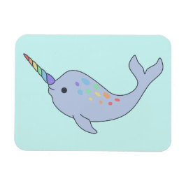 Imán de Narwhal Arcoiris