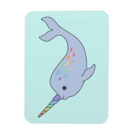 Imán de Narwhal Arcoiris