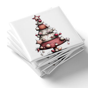 Imán de Navidad de árbol de estrella rosa capricho