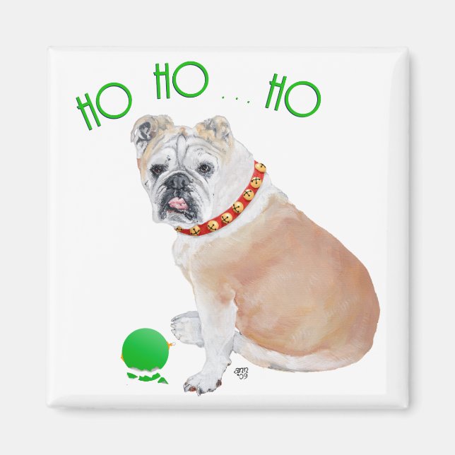 Imán de Navidad de Bulldog Inglés (Frente)