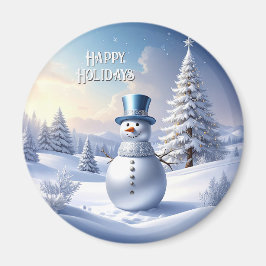 Imán de Navidad de Muñeco de Nieve con Sombrero Az