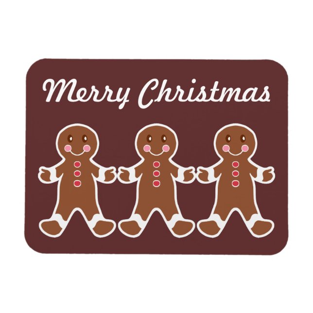 Imán de Navidad de pan de jengibre (Horizontal)