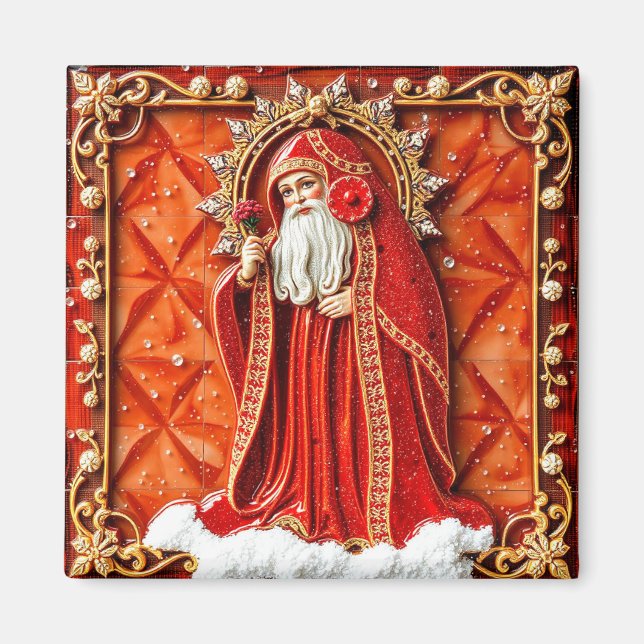 Imán de Navidad de Papá Noel (Frente)
