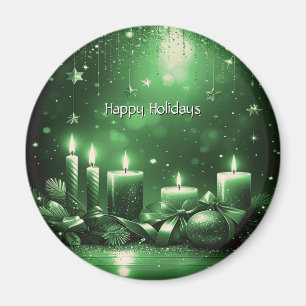 Imán de Navidad de Velas Verdes