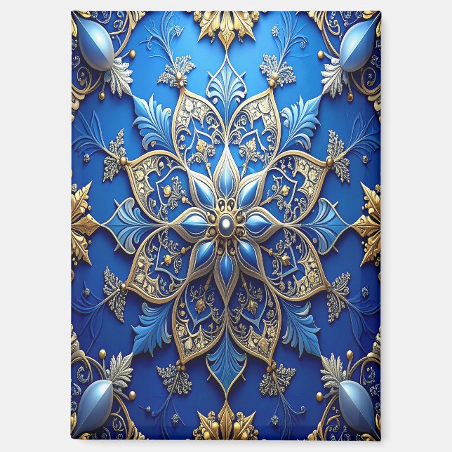 Imán de Navidad decorativo azul (Anverso)