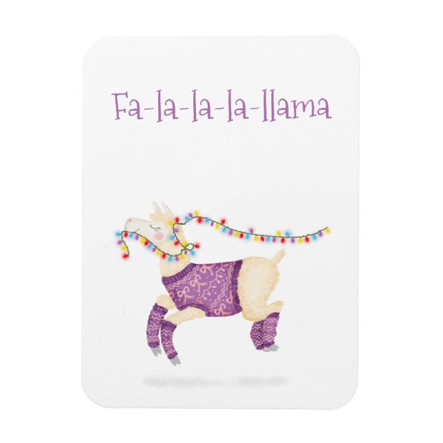 Imán de Navidad Fa-la-la-la-llama lindo (Vertical)
