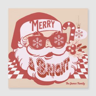 Imán de Navidad Retro Santa Alegre Brillante Groov