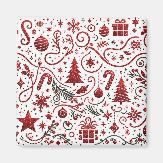 Imán de Navidad Rojo Blanco (Frente)