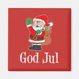 Imán de Navidad sueco God Jul Santa