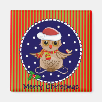 Imán de Navidades cortos con búho personalizado y