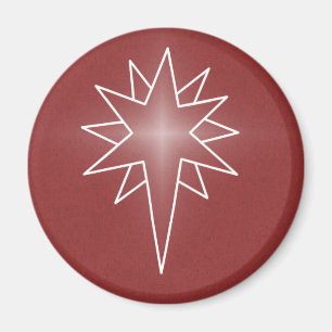imán de Navidades de Estrella del Norte, rojo