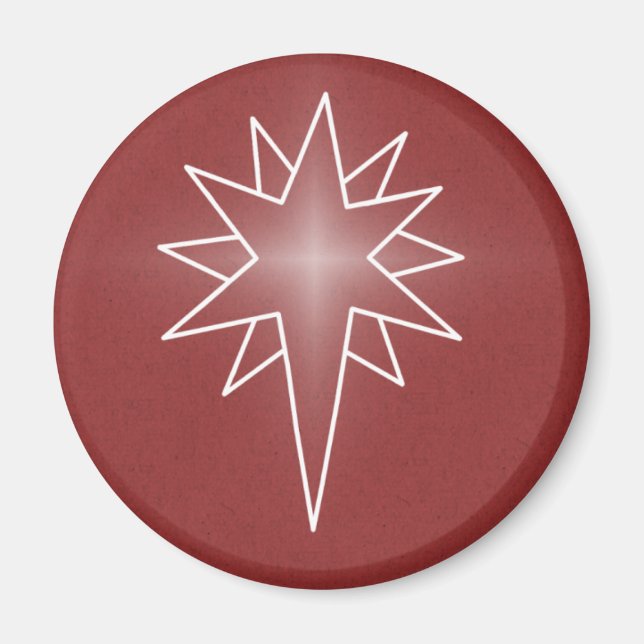 imán de Navidades de Estrella del Norte, rojo (Frente)