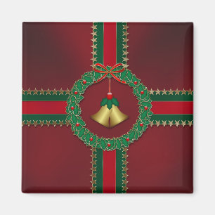 imán de Navidades de estrellas y rayas