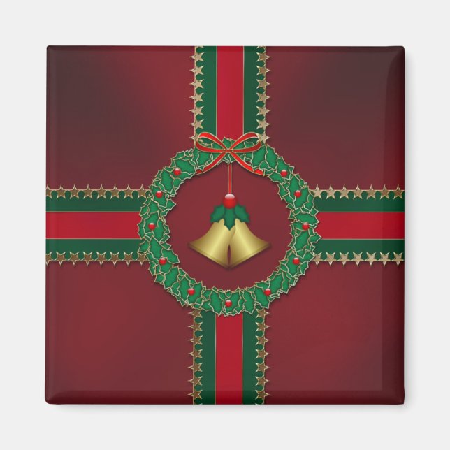 imán de Navidades de estrellas y rayas (Frente)