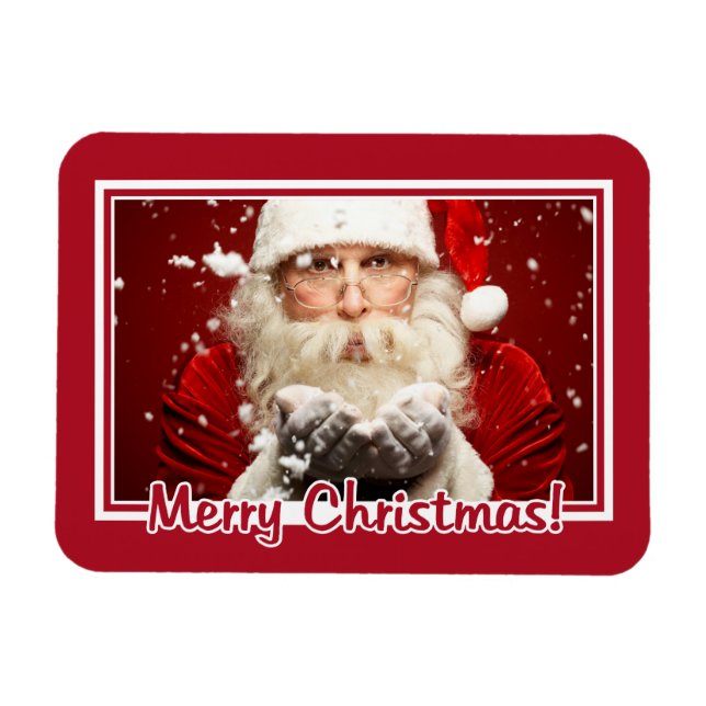 imán de Navidades de personalizados de fotos de Sa (Horizontal)
