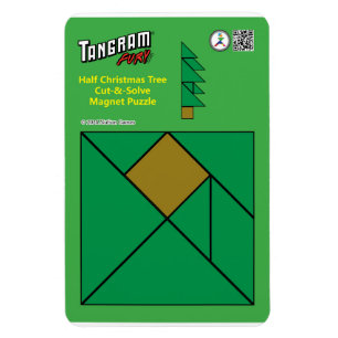 Imán de Navidades de tangrama - Árbol de media Nav